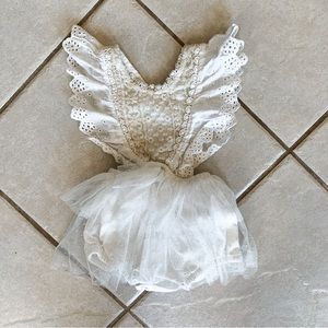 Unknown • Boho, Sleeveless, Skirted Bodysuit